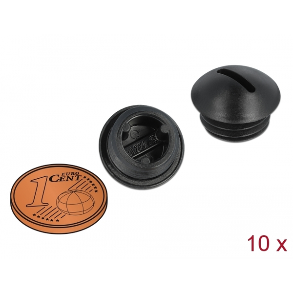 DELOCK Verschlussstopfen M12 x 1,5 schwarz 10 Stück