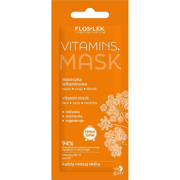 Floslek FLOSLEK Relax Time Maseczka witaminowa Vitamins na twarz,szyję i dekolt 6ml