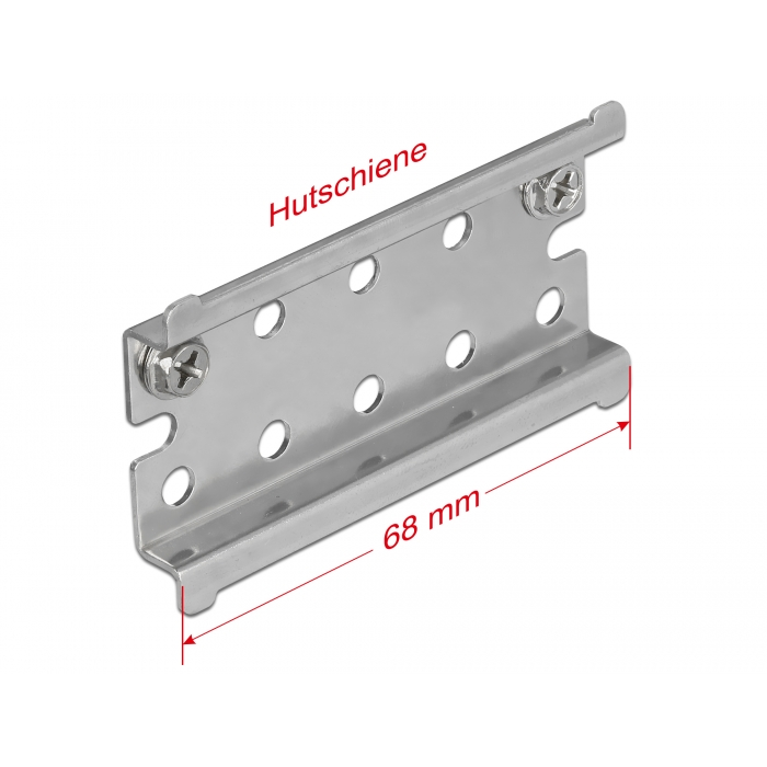 Delock Rozsdamentes acél DIN sín véglezáróval fali felszereléshez (66083) (66083)