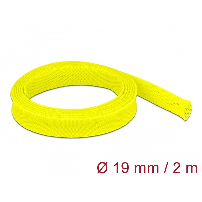 Delock Fonott kábelharisnya nyújtható 2 m x 19 mm sárga (20745)
