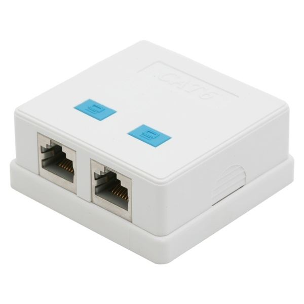 VEZ Fali aljzat Cat5e, FTP, 2xRJ45, árnyékolt, fehér (05397) (VE05397)
