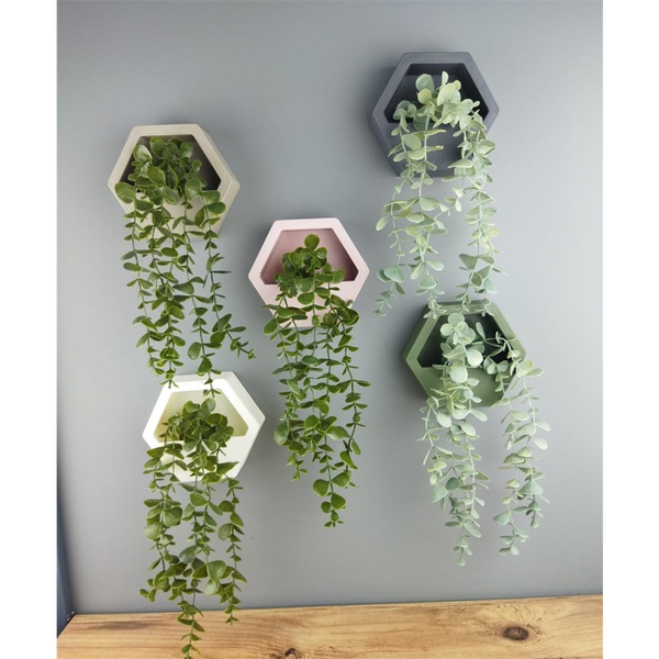 Iris E5798 Hatszögletű fali Cserepes művirág Asztali Dekoráció 13x26cm - Többféle