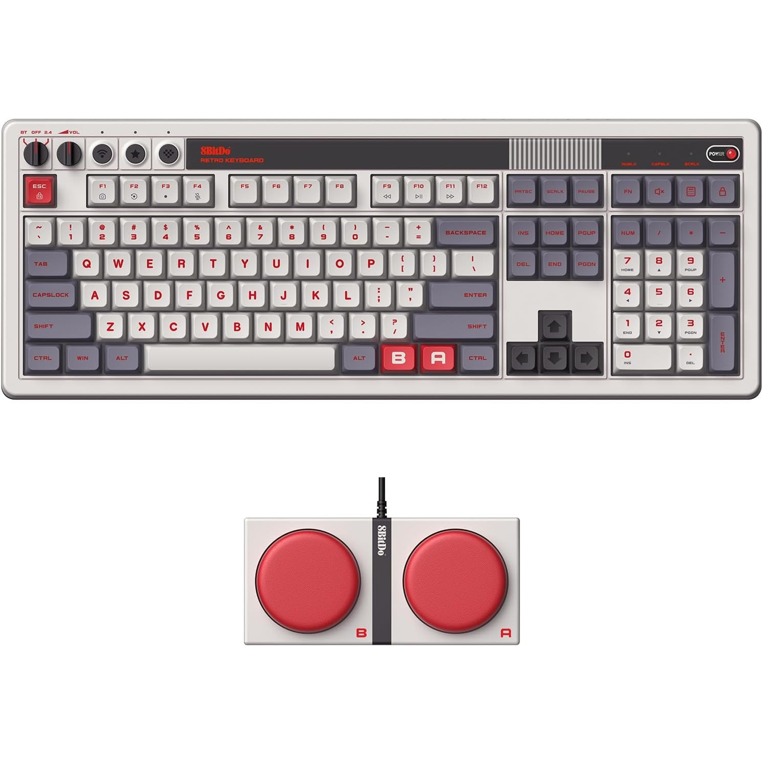 8BitDo Retro Mechanical Keyboard (N Edition) with Integrated Numpad + Dual Super Buttons - UK (6922621506652)