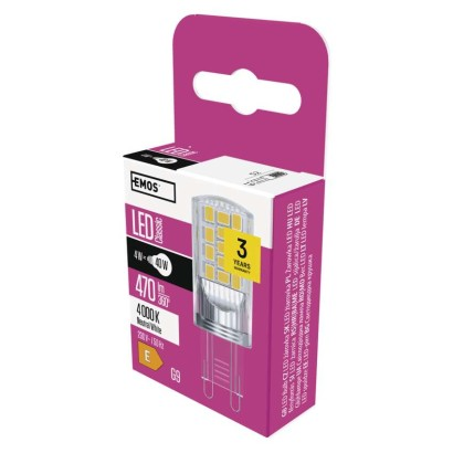 EMOS LED izzó Classic JC / G9 / 4 W (40 W) / 470 lm / természetes fehér (DBKF-EMZQ9545)