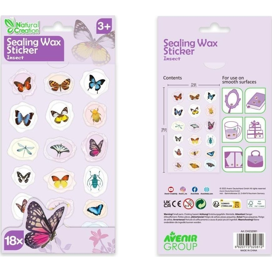 Avenir Kids Viaszpecsét Matricák - Rovarok (6920773320812)