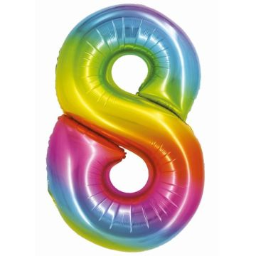 Godan Szivárvány színű, számos fólia lufi, 76 cm - 8 (CH-STC8) (CH-STC8)