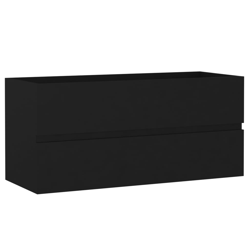 fekete forgácslap mosdószekrény 100 x 38,5 x 45 cm (804765)