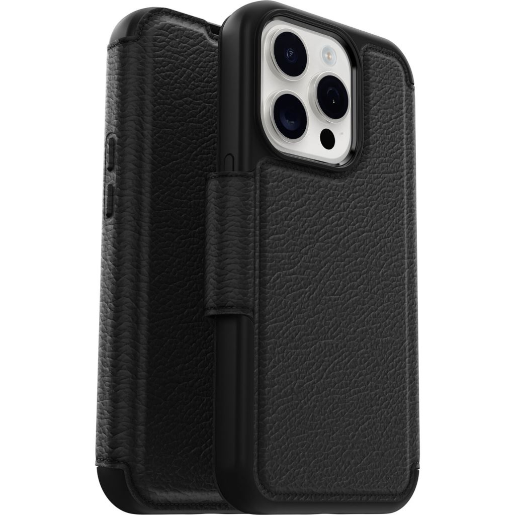 OtterBox Strada Series Folio MagSafe iPhone 15 Pro tok fekete (77-93560) (77-93560)
