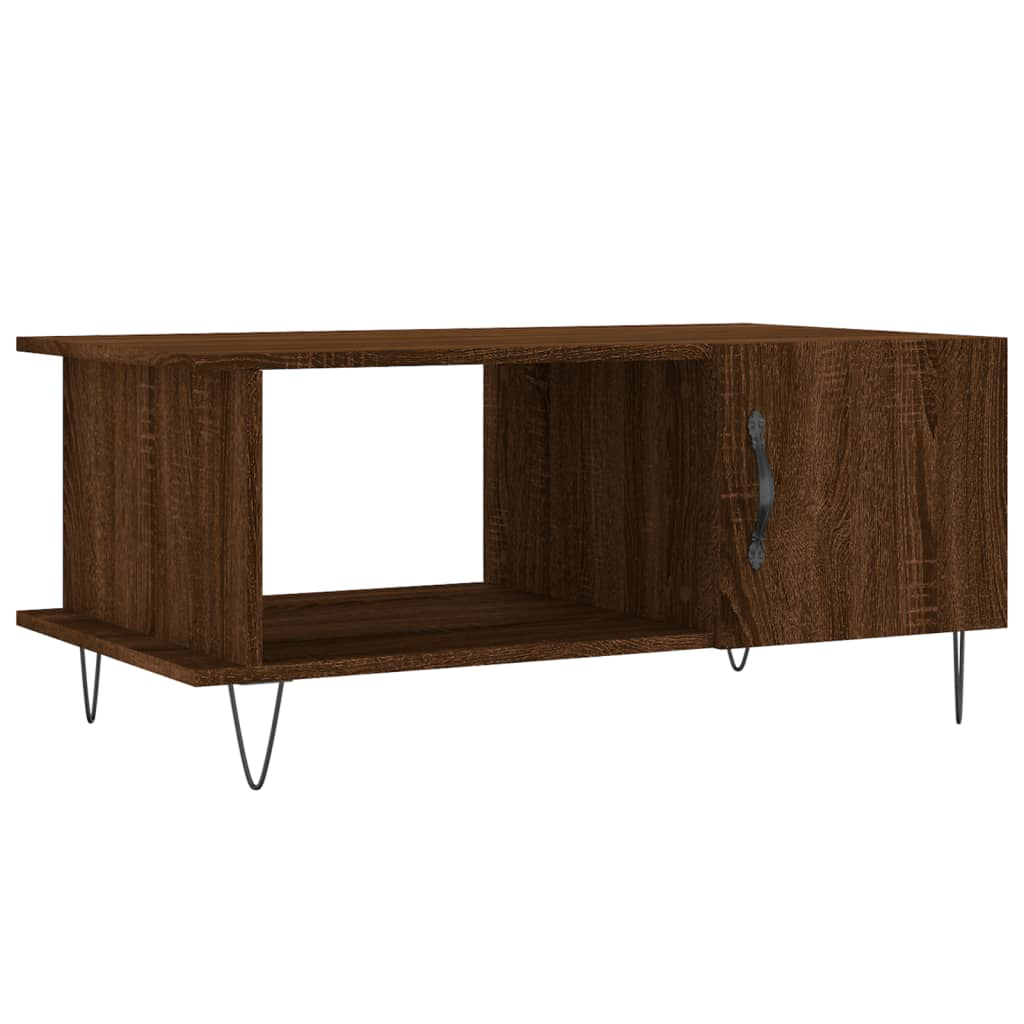 barna tölgyszínű szerelt fa dohányzóasztal 90 x 50 x 40 cm (829491)