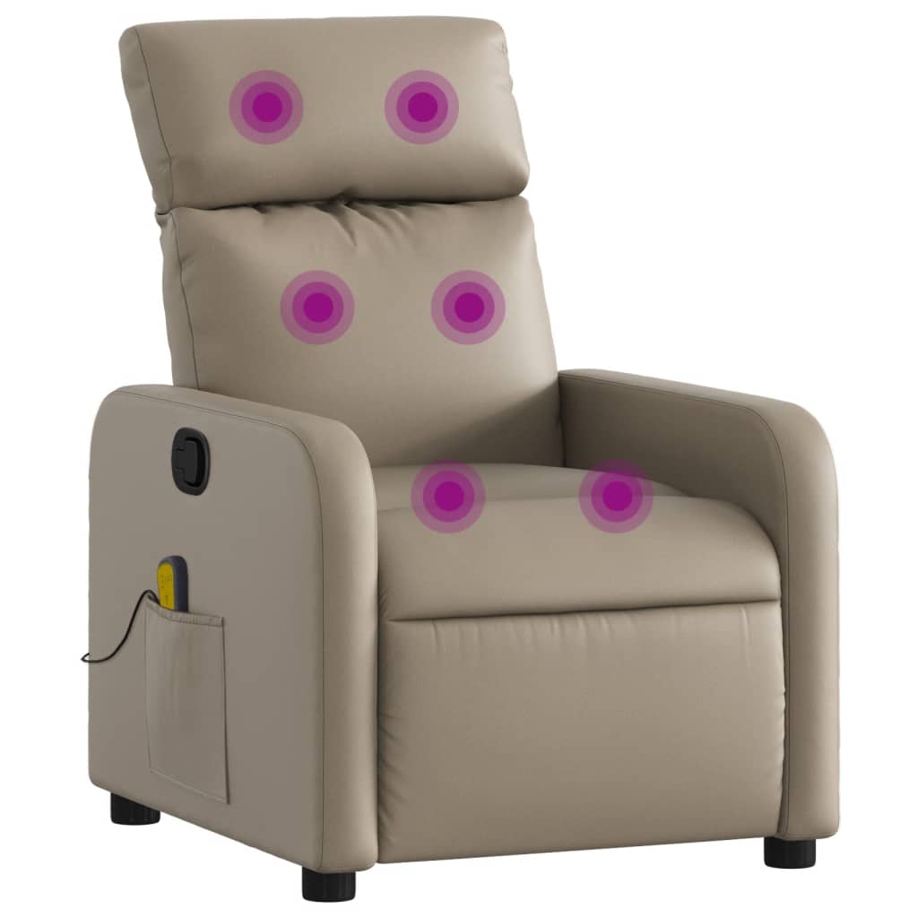kávészínű műbőr dönthető masszázsfotel (374196)