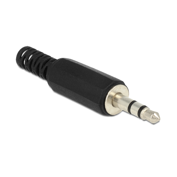 DELOCK Klinkestecker 3,5mm 3Pin lötbar schwarz