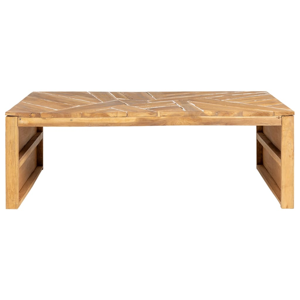 eróziós tömör tíkfa dohányzóasztal 110 x 35 x 38 cm (326174)