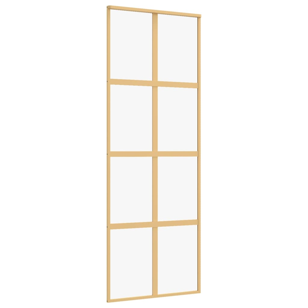 aranyszínű átlátszó ESG üveg és alumínium tolóajtó 76 x 205 cm (155184)