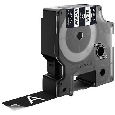 Feliratozó szalag DYMO IND RHINO 1805436 Vinyl Szalagszín: Fekete Szövegszín:Fehér 19 mm 5.5 m (1805436)