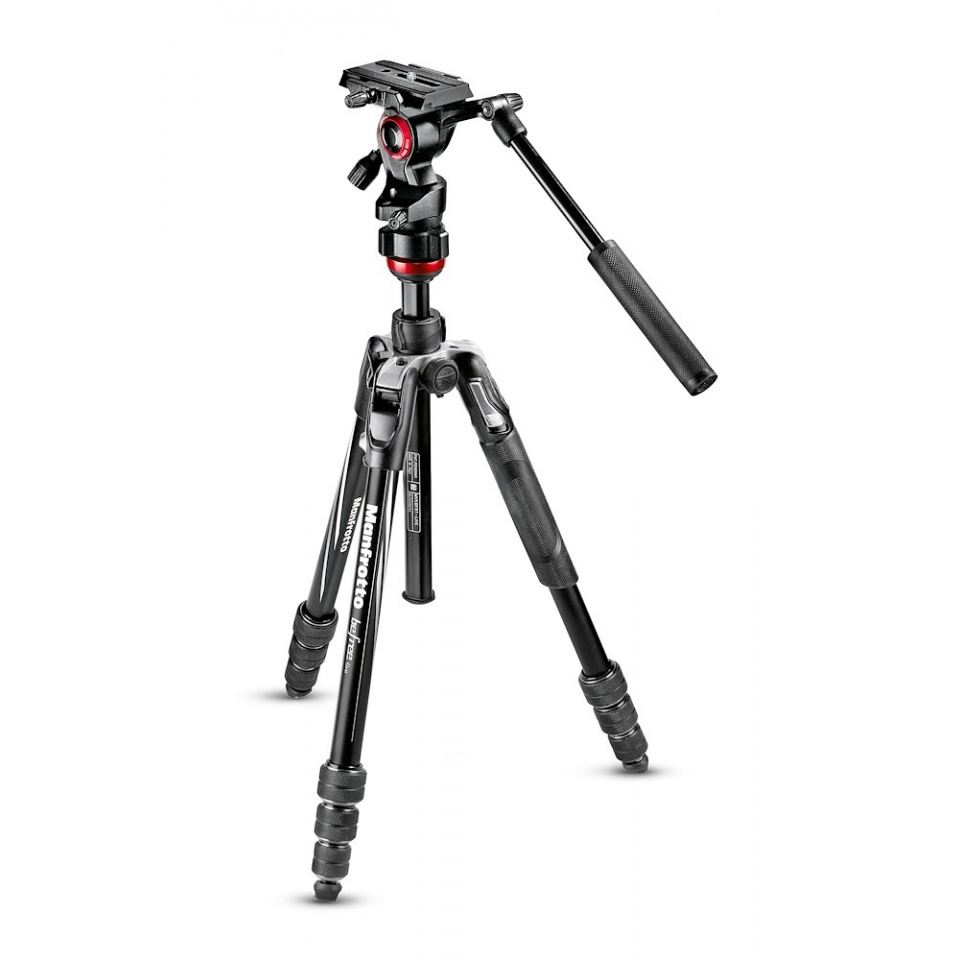 Manfrotto Befree Live Kit alu állvány tekerős lábzárral + fluid fej (MVKBFRT-LIVE) (MVKBFRT-LIVE)