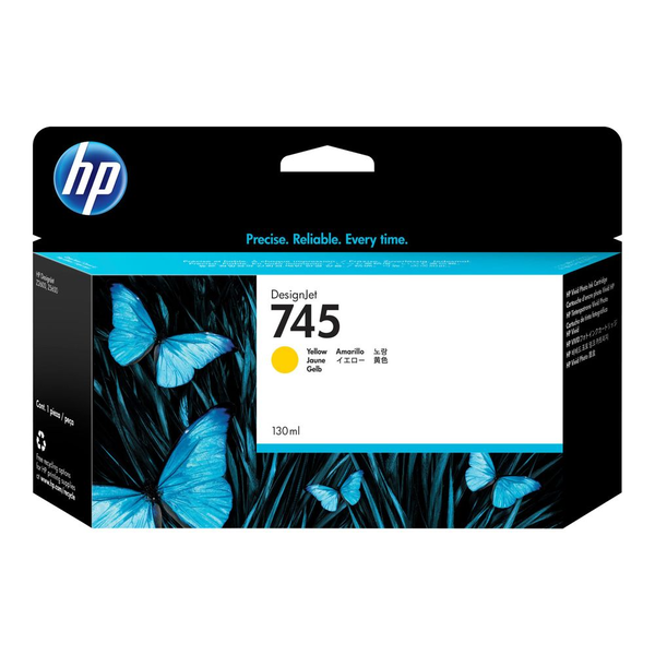 HP 745 130-ml DesignJet Yellow Ink Cartridge inkoustová náplň 1 kusů Originální Standardní výtěžnost Žlutá