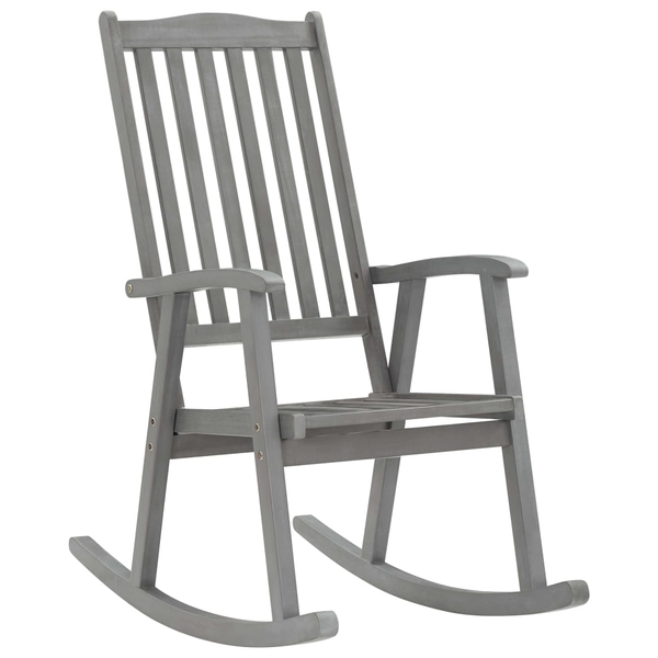 Люлеещ се стол vidaXL, 57 x 100 x 117 см, Сив, Акациево дърво масив