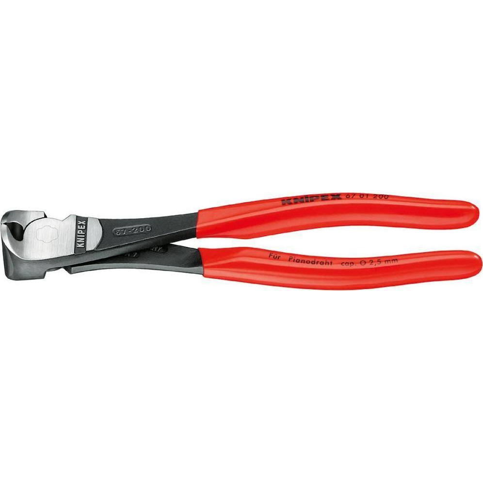 Erőkímélő homlokcsípőfogó, lágy/közepes/kemény/zongora huzal max.: Ø 4,5/3,4/2,5/2 mm, Knipex 67 01 160 (12052-uniw)