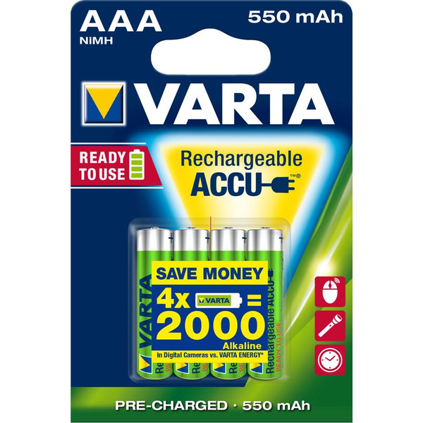 Nabíjecí Baterie nikl-metal-hydridová (NiMH) Varta AAA (R3) 550 mAh 4 ks