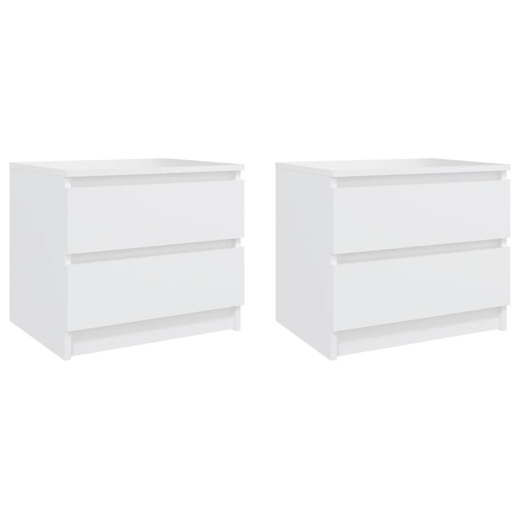 2 db fehér forgácslap éjjeliszekrény 50 x 39 x 43,5 cm (806194)