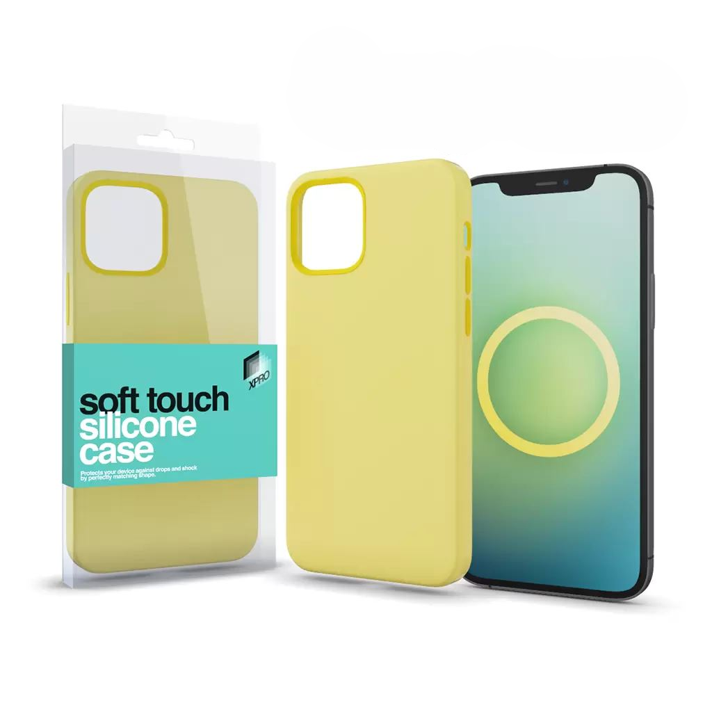 Xpro Soft Touch Silicone Apple iPhone 13 Pro Max MagSafe rögzítésű tok halvány citromsárga (126590) (xpro126590)