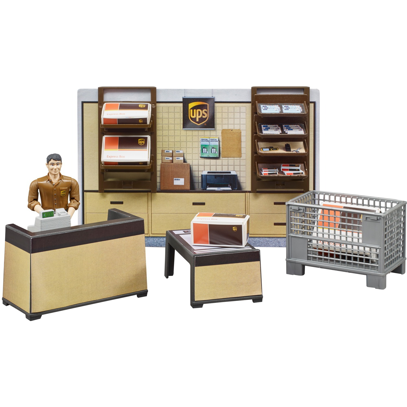 bruder 62250 UPS logisztikai központ készlet játékfigura (62250)