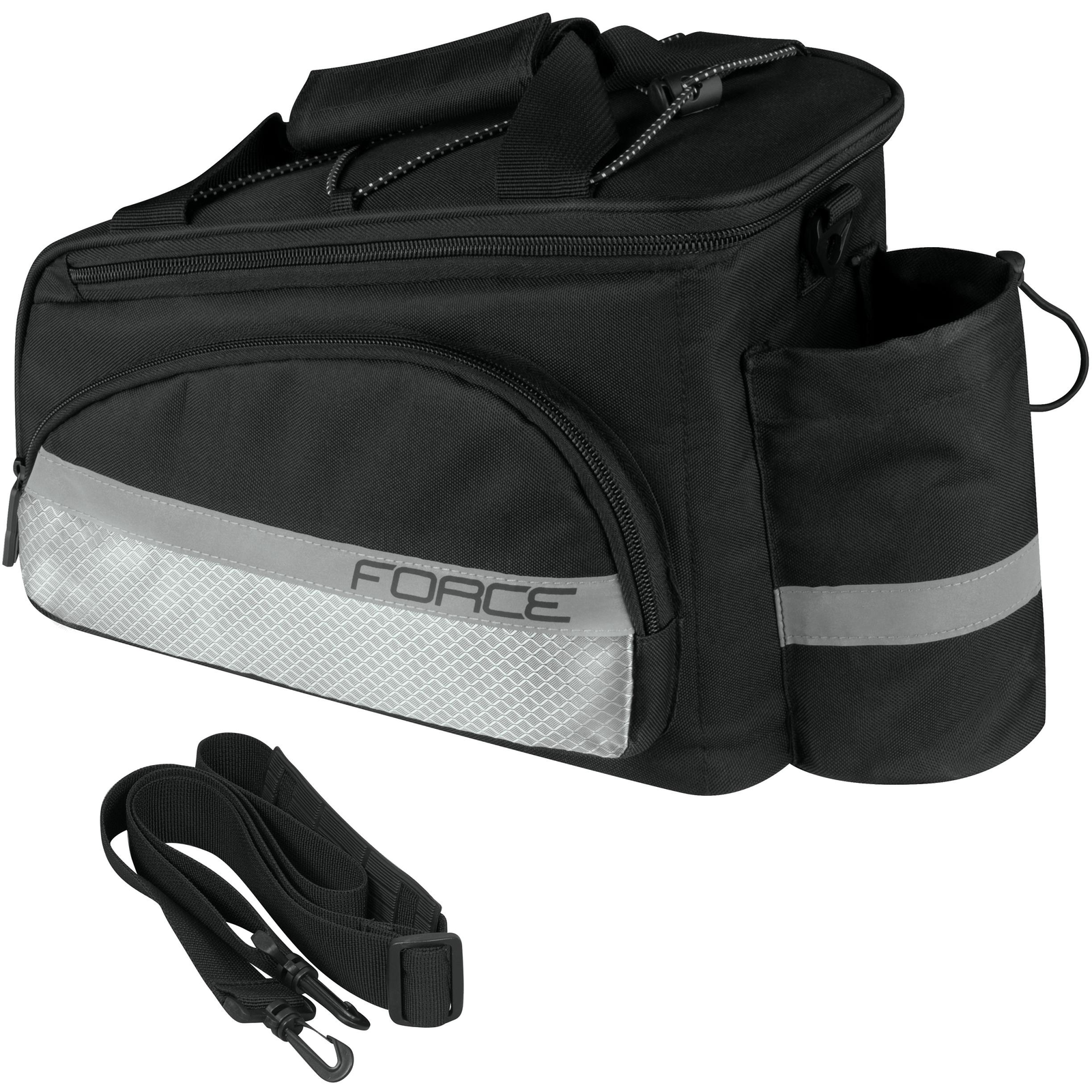 Force Slim fekete bringás táska csomagtartóra, 9 l (896371)