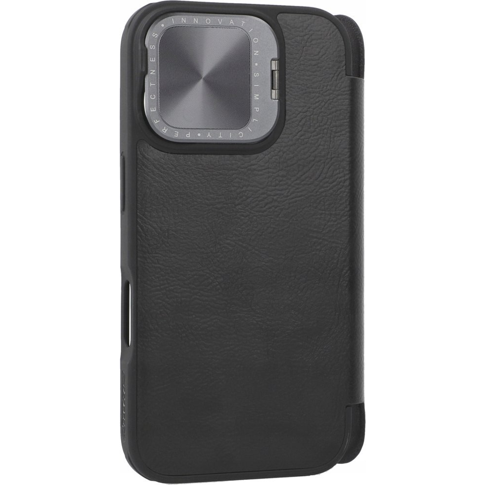 Nillkin Qin Prop Leather Case iPhone 16 (black) (6902048281936)