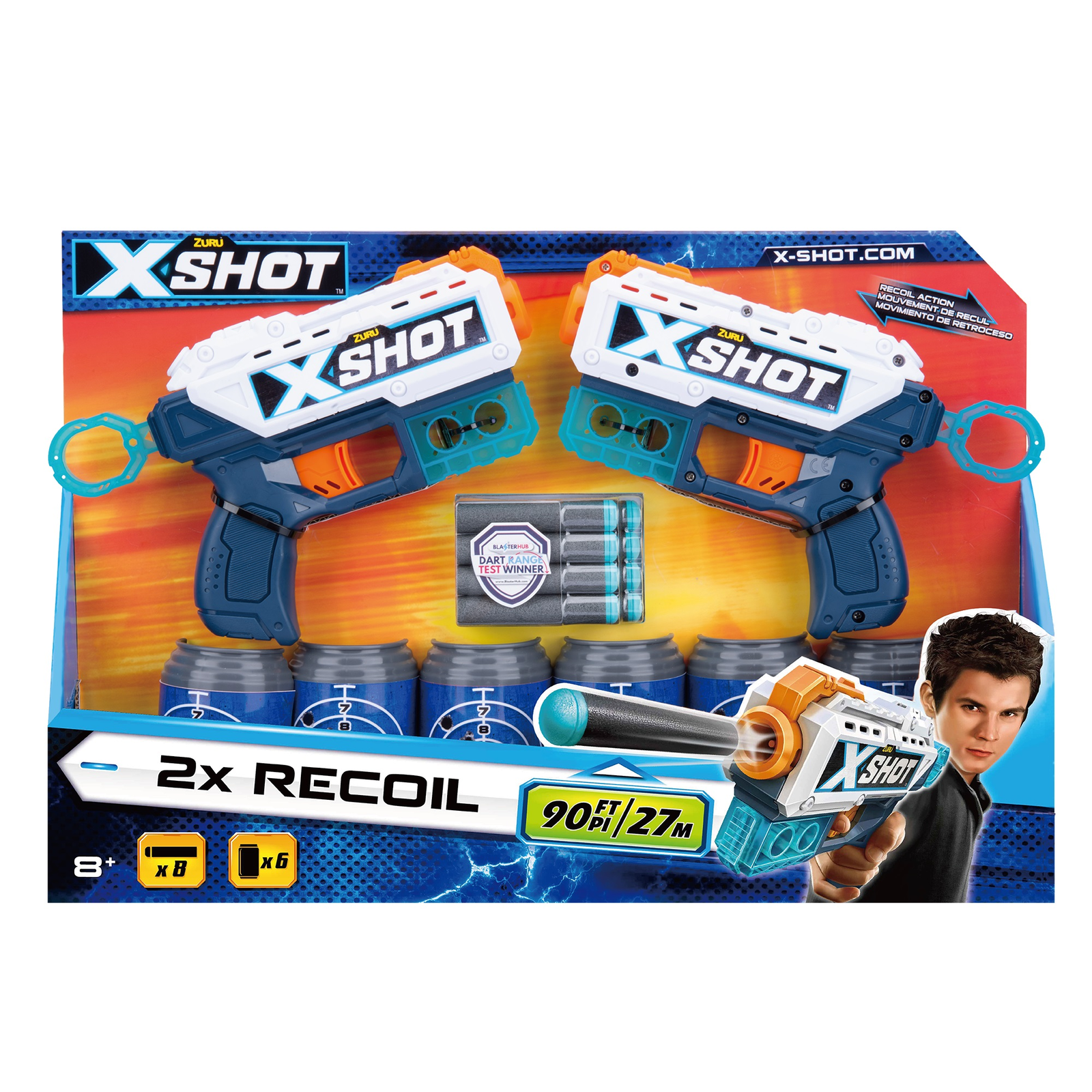 Zuru X-Shot: Dupla Recoil fegyverszett célpontokkal (XSH36202) (Zuru XSH36202)