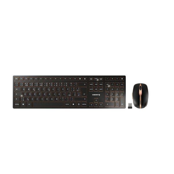 CHERRY JD-9100IT-2 πληκτρολόγιο Συμπεριλαμβάνεται ποντίκι Σπίτι/Γραφείο RF Wireless + Bluetooth QWERTY Ιταλικός Μαύρος (Μαύρο), Ερυθρόφαιος (Μπρούτζινος)