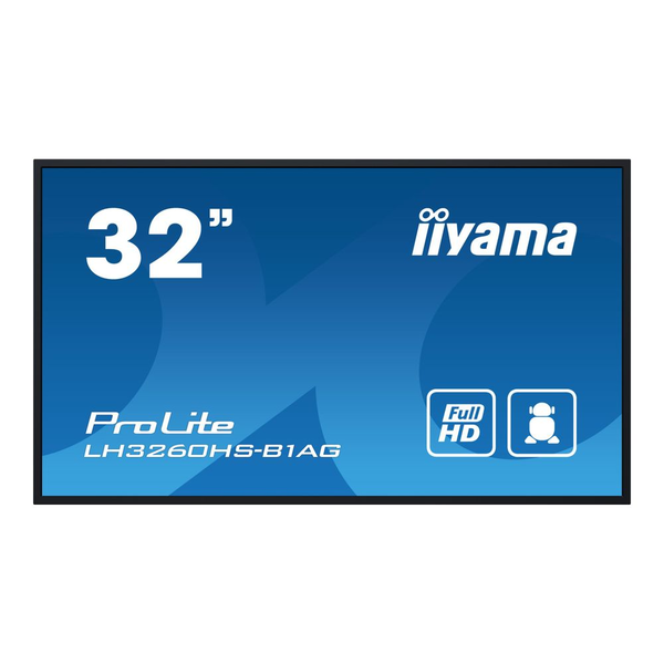 iiyama PROLITE Álló digitális tábla 80 cm (31.5") LED Wi-Fi 500 cd/m² Full HD Fekete Beépített processzor Android 11 24/7