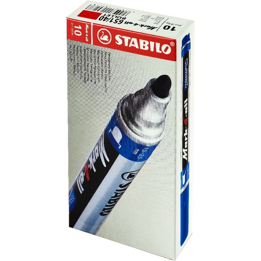 Stabilo Mark-4-All Alkoholos marker készlet - Piros (10 db / csomag) (651/40B10)