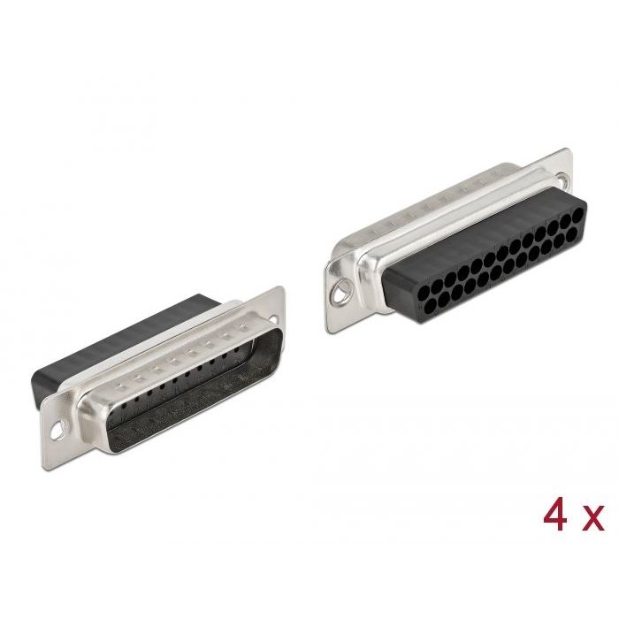 Delock D-Sub 25 tűs krimpelhető apa fém 4 db (66710) (DE66710)