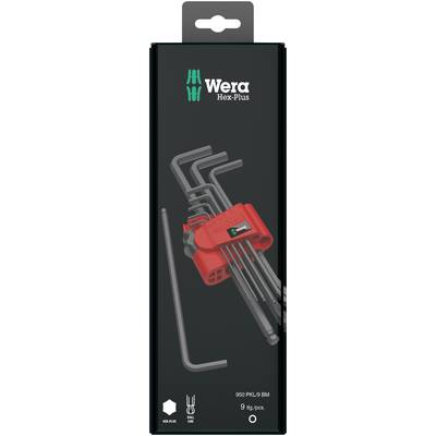 Комплект винтови отвертки с вътрешен шестограм 9 части Wera 950 PKL/9 BM SB SiS (05073596001)