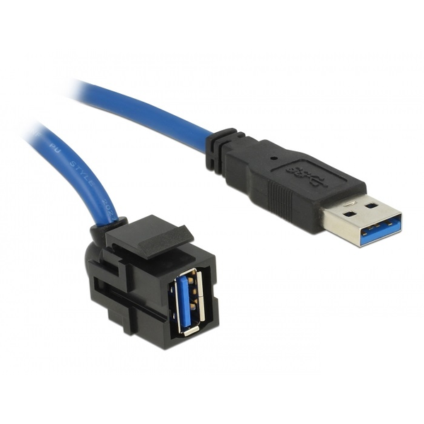 Keystone modul USB 3.0 A zásuvka 250° USB 3.0 A zástrčka 1.5m Delock 86011