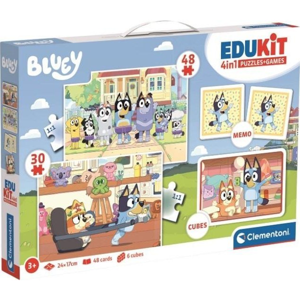 Clementoni Boîte de jeu 4 en 1 Bluey Edukit