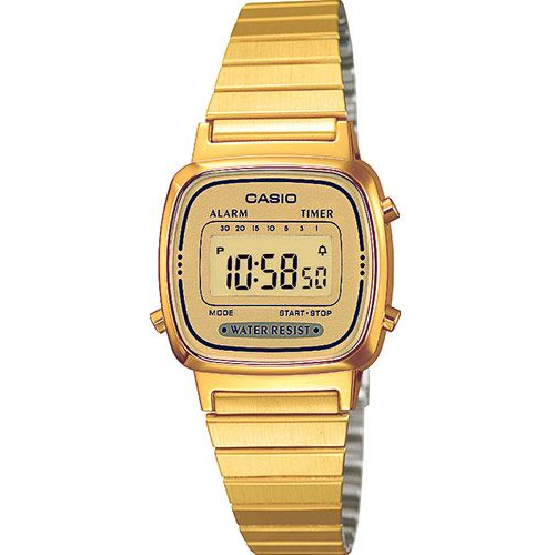 Reloj De Pulsera Casio La670weg Digital Para Mujer Color Dorado Correa Acero Inoxidable Dorado