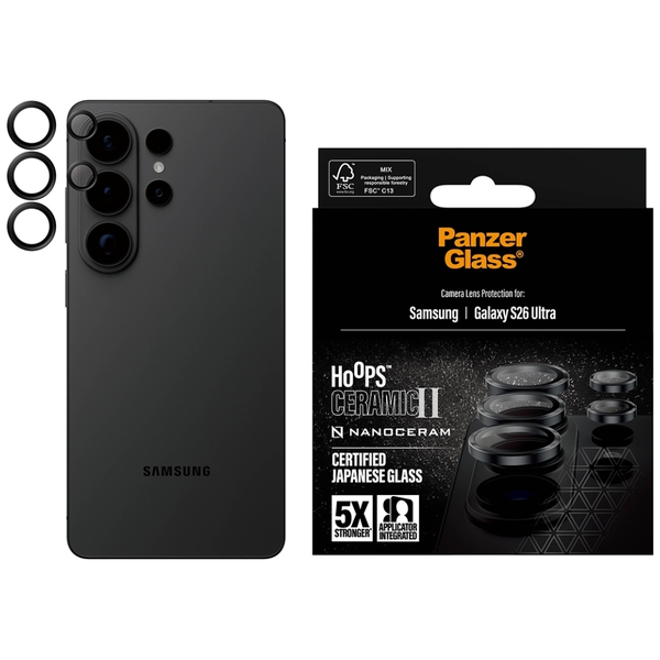 PanzerGlass ® Hoops® Ceramic II Camera Lens Protector Samsung Galaxy S26 Ultra Pellicola proteggischermo trasparente 1 pz