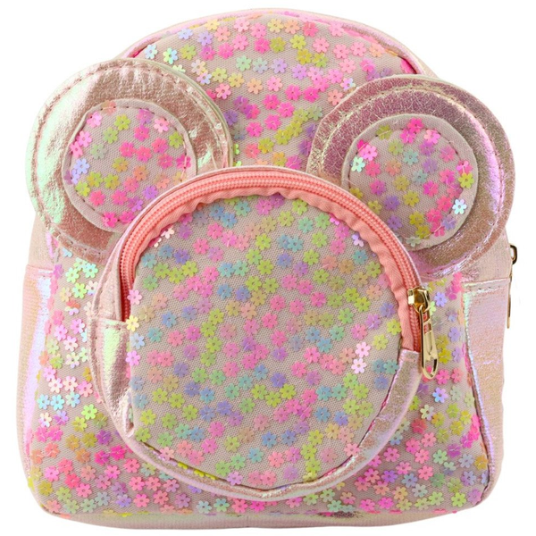 Gyermek Hátizsák Flitteres Egérfüles Rózsaszín 22 cm 3 L