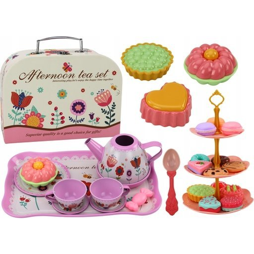 Tea Készlet Egy Hordtáskában Csészék Tányérok Cookie Tálca