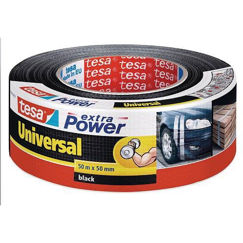 tesa Extra Power Universal, textil, fekete, 50m:50mm (56389-00001-15)