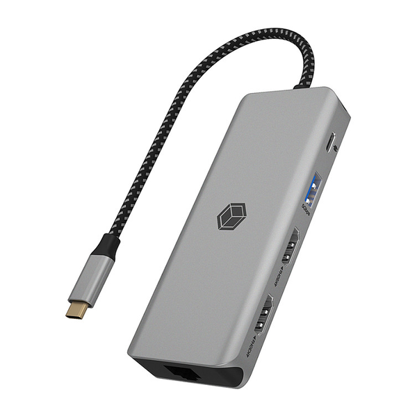 ICY BOX IB-DK4012-CPD Ledningsført USB 3.2 Gen 1 (3.1 Gen 1) Type-C Anthracit, Sort