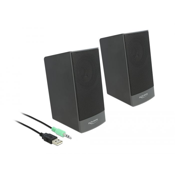 DeLock Stereo 2.0 USB високоговорител 3 W, черен