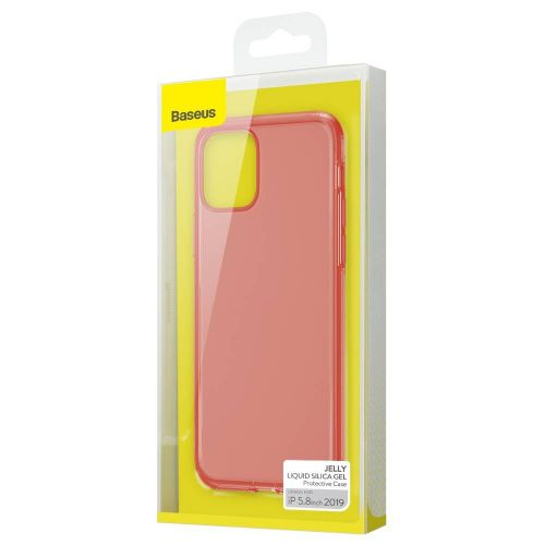 Baseus iPhone 11 Pro case Jelly Liquid Silica Gel Protective Case Transparent Red (WIAPIPH58S-GD09) (WIAPIPH58S-GD09)