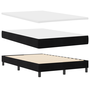 Pat Box Spring cu Saltea & LED Negru 120x200 cm Catifea
