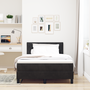 Pat Box Spring cu Saltea & LED Negru 120x200 cm Catifea