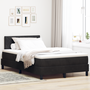 Pat Box Spring cu Saltea & LED Negru 120x200 cm Catifea