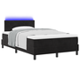 Pat Box Spring cu Saltea & LED Negru 120x200 cm Catifea