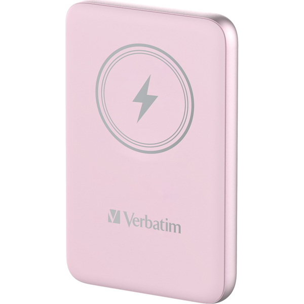 Verbatim 32248 Charge "n" Go Magnetic Wireless Power Bank Pink, 10000 mAh, LiPo, Quick Charge 3.0
