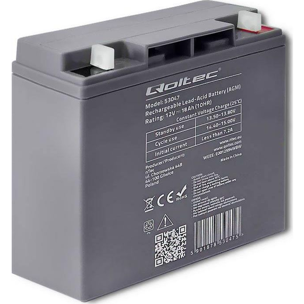  Qoltec Akumulator 12V/18Ah (53047)